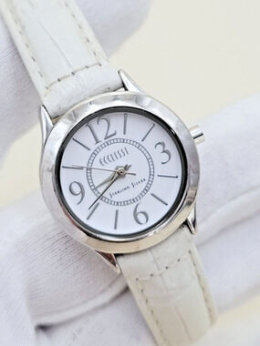 Ecclissi 23650 Women's Sterling Silver Quartz Wristwatch White Croc Leather